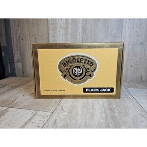 Lot of 5 Rigoletto Black Jack Wooden Empty Cigar Boxes – Yellow Tampa FL VGT